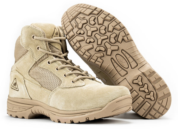 Botas de Combate Tácticas CoolMax Ryno Gear de 6" (Beige)