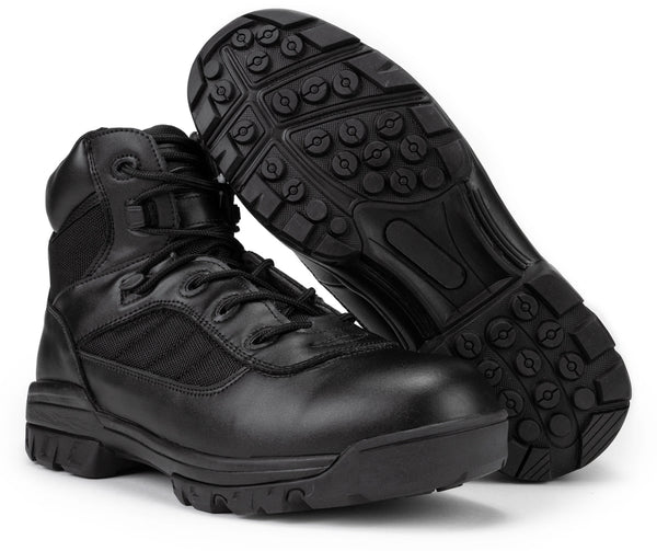 Botas tácticas de combate con cremallera lateral CoolMax de 6" (Negro)